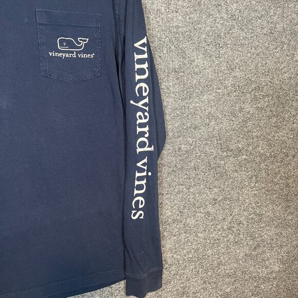 Vineyard Vines Shirt Womens XS Blue Long Sleeve Tshirt Logo Stretch Relaxed Fit - Picture 2 of 9